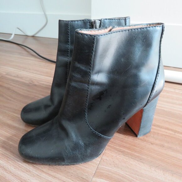 MADEWELL The Sutton Ankle Boots in Black Leather Minimalist Classic - Size US 8 - Picture 2 of 14